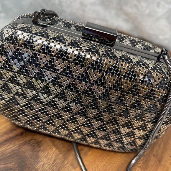 Whiting and Davis Clutch Structured Snake Chain Clasp Evening Formal 6" Wide - Picture 16 of 16